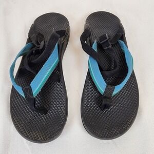 Chaco EcoTread Women's Size 9M Black & Teal Strappy Sandals Summer Outdoor